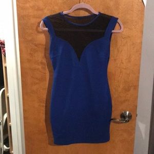 Blue tight fitted dress